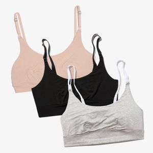 Bodily 3-Pack of the Everything Bra in M Black, Grey Marl and Clay-Clay 2.0